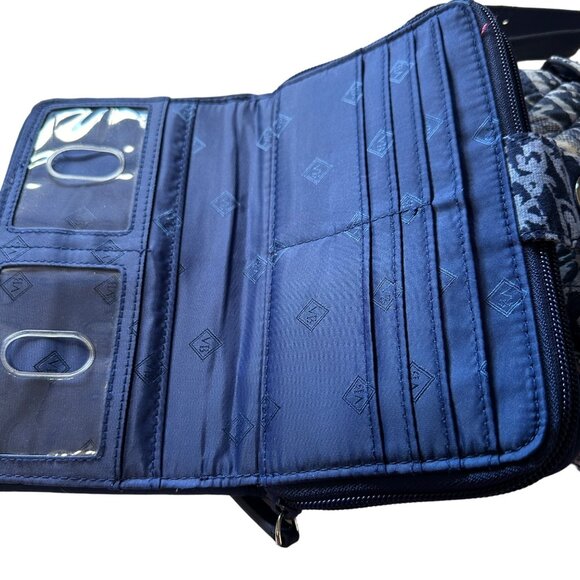 Vera Bradley Quilted Crossbody Bag & Wallet Set In Blue Pattern Retired - Picture 4 of 11